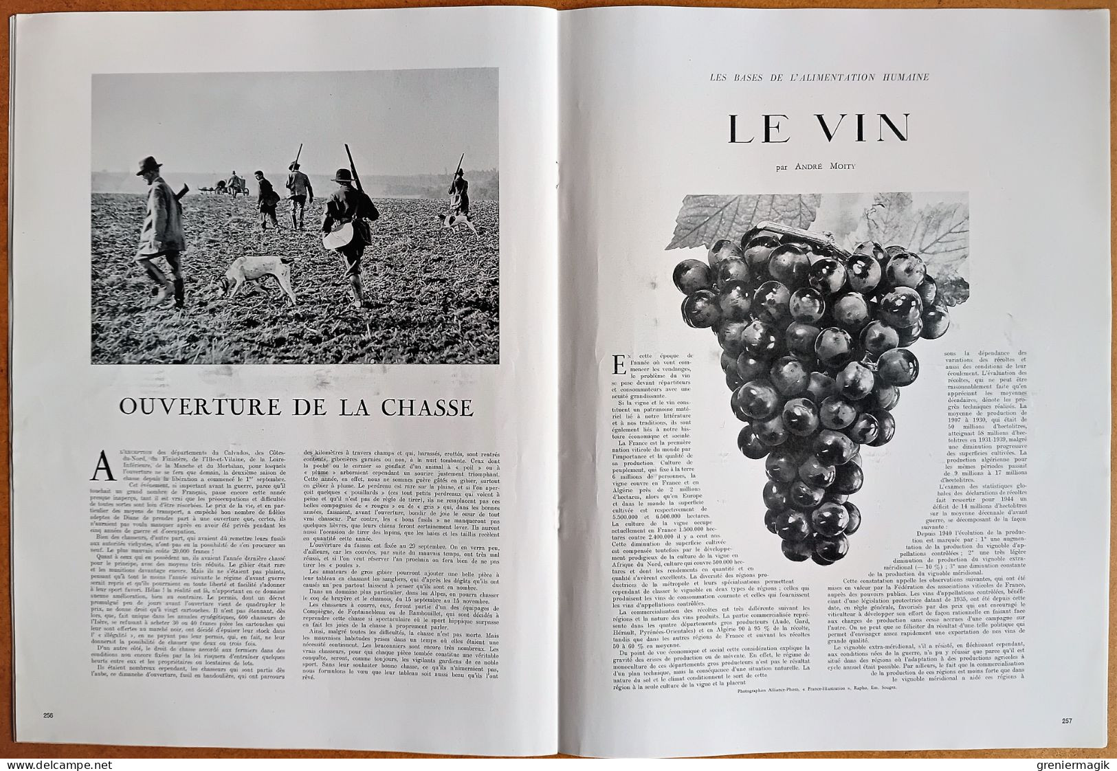 France Illustration N°50 14/09/1946 Herriot/Maroc/Le vin/Le plébiscite grec/Cézanne en Provence/Biarritz/Victoria Regia