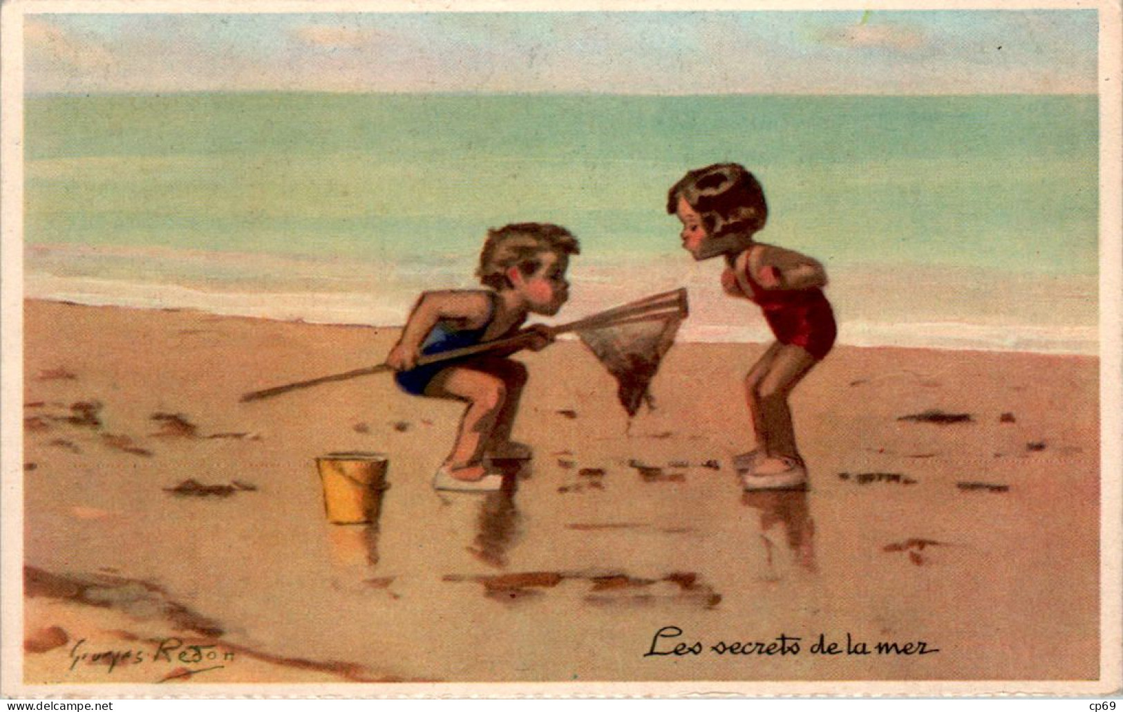 Georges Redon Série 1939 N°8 Les Secrets De La Mer Plage Beach Imp. Déchaux à Paris En TB.Etat - Redon