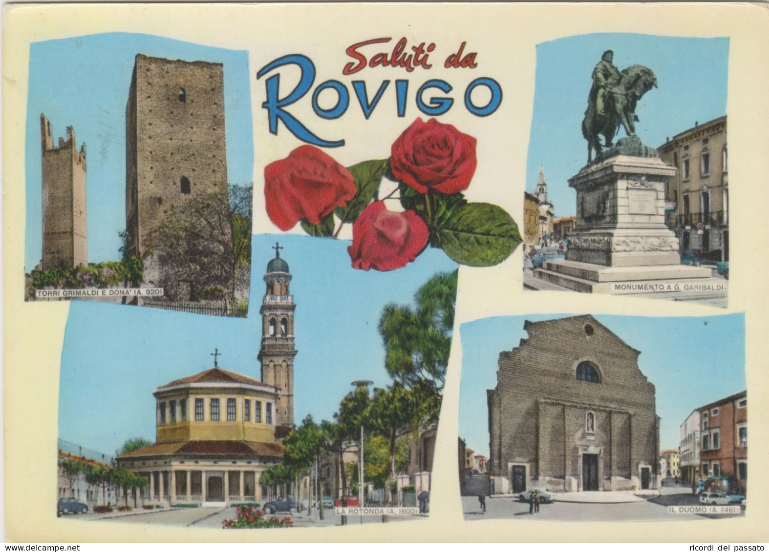 Cartolina Rovigo - Saluti Con Vedutine - Rovigo