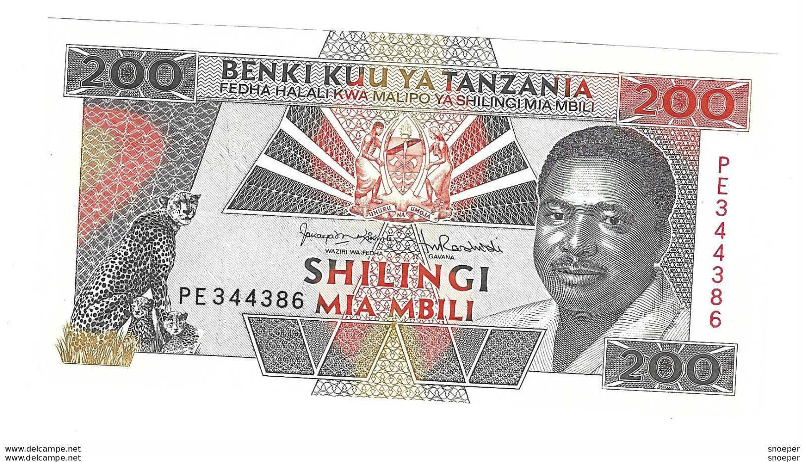 *tanzania 200 Shillingi 1993  Sig 11   25  Unc - Tanzania