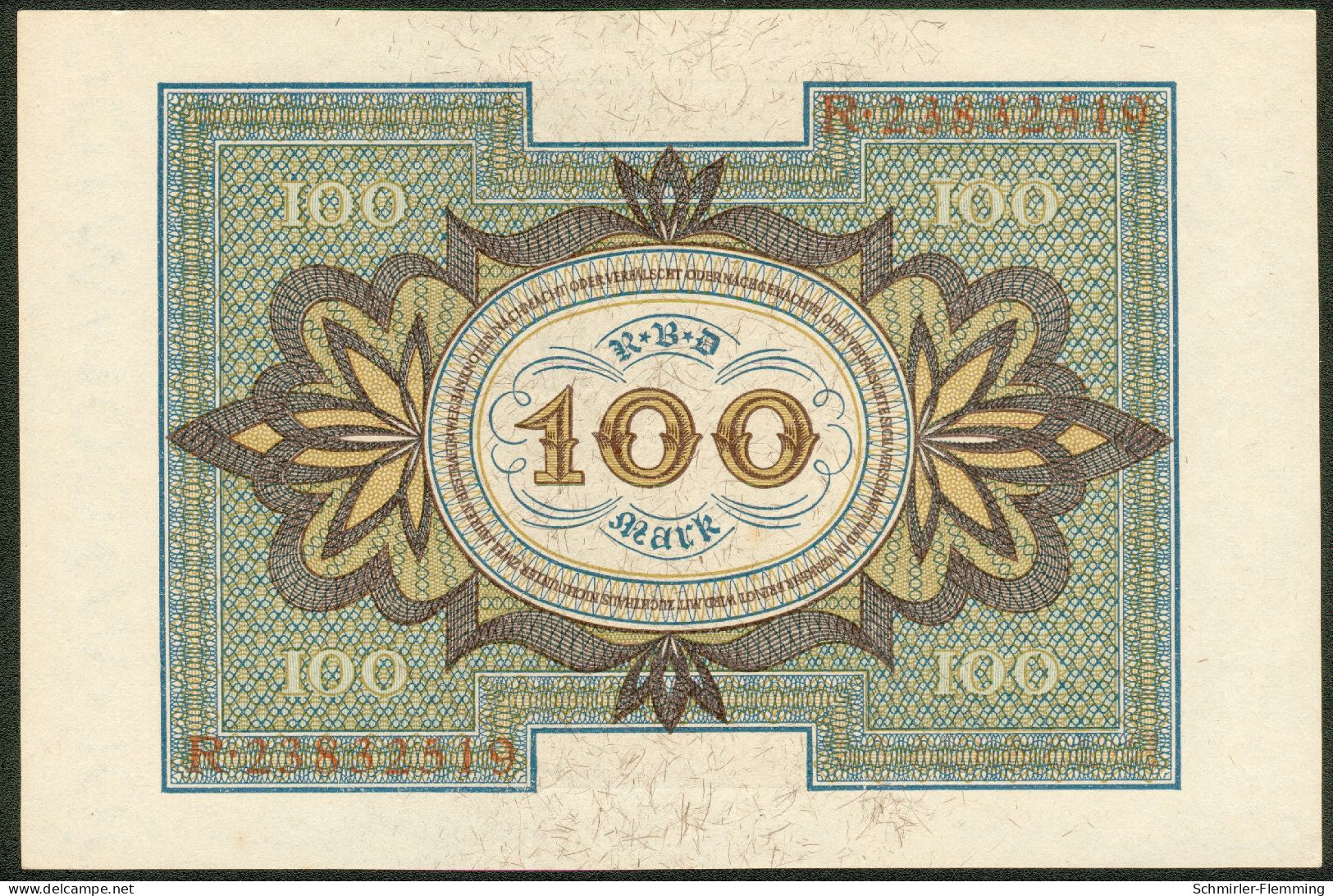 Deutsches Reich 100 Mark 1. Nov. 1920 Rote Kenn Nr.23832519(8stellig) ähnlich Zu KM#69 A, I/II - 100 Mark
