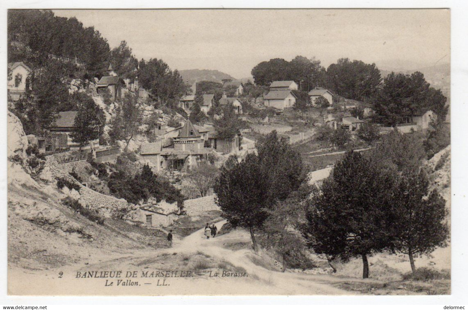 CPA Banlieue De Marseille 11ème 13 Bouches Du Rhône La Barasse Le Vallon Petite Animation éditeur LL N°2 - Saint Marcel, La Barasse, St Menet