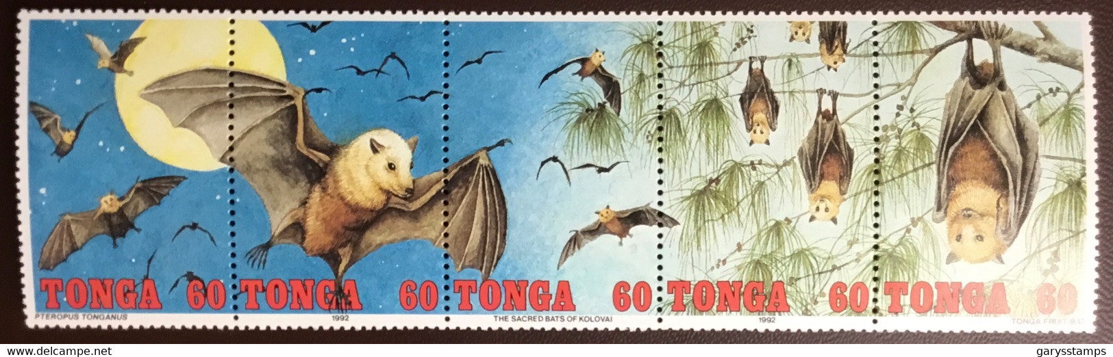 Tonga 1992 Sacred Bats Of Kolovai MNH - Bats