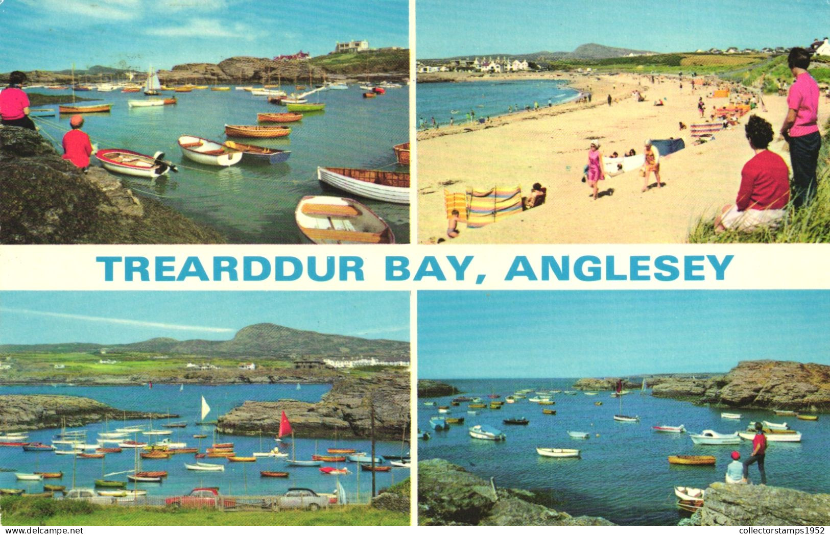 ANGLESEY, TREARDDUR BAY, MULTIPLE VIEWS, BEACH, BOATS, PORT, ARCHITECTURE, WALES, UNITED KINGDOM, POSTCARD - Anglesey