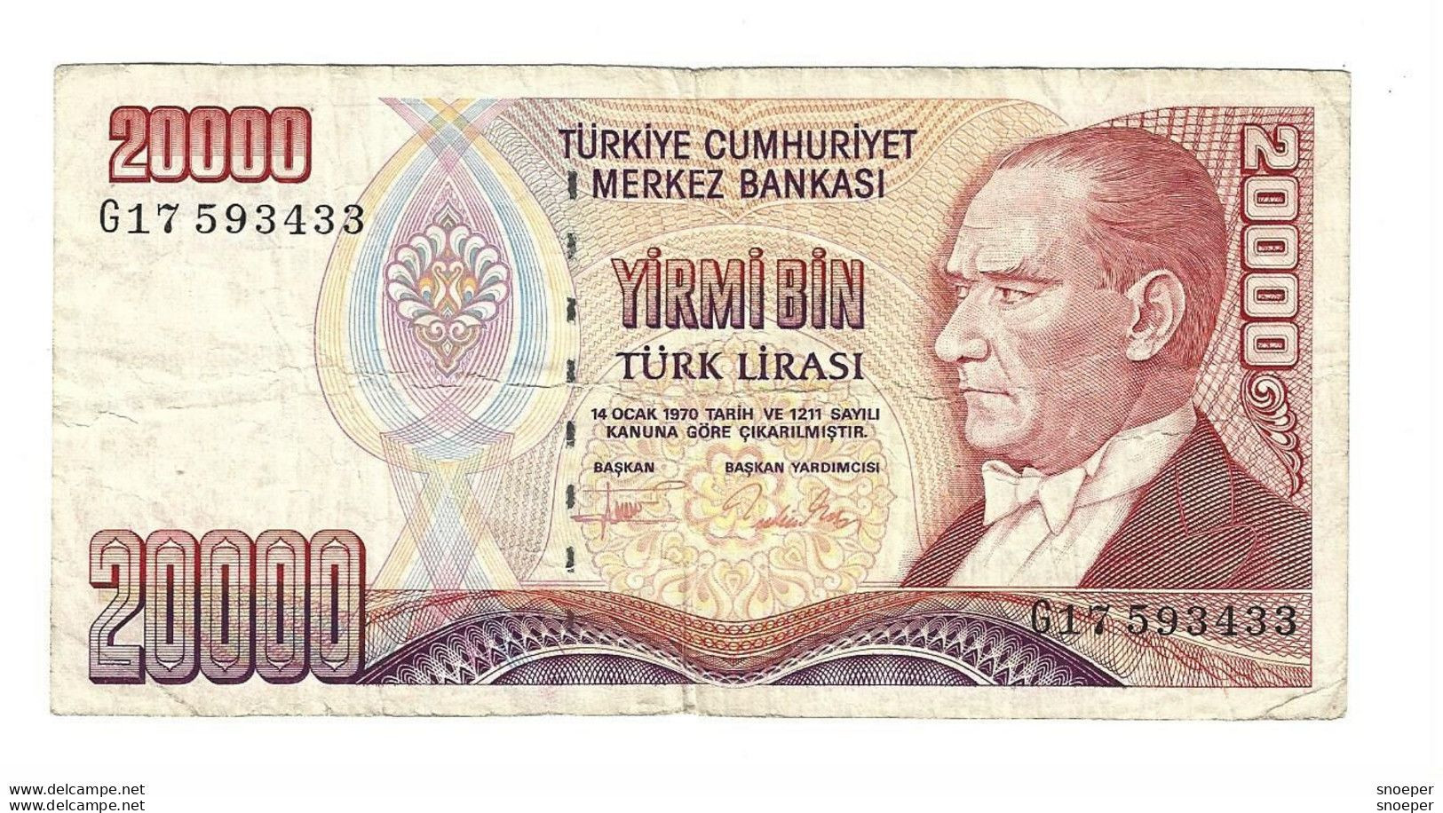 Turkey 20000 Lira 1988  202   Red Signatur - Turquie
