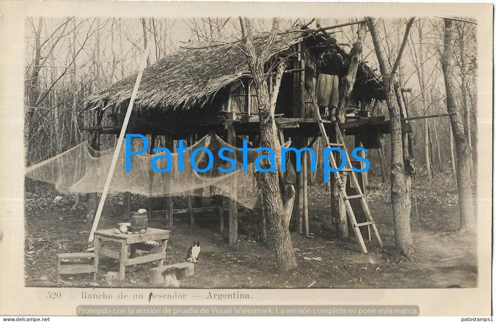 223024 ARGENTINA COSTUMES RANCHO DE UN PECADOR FISHERMAN POSTAL POSTCARD - Argentine