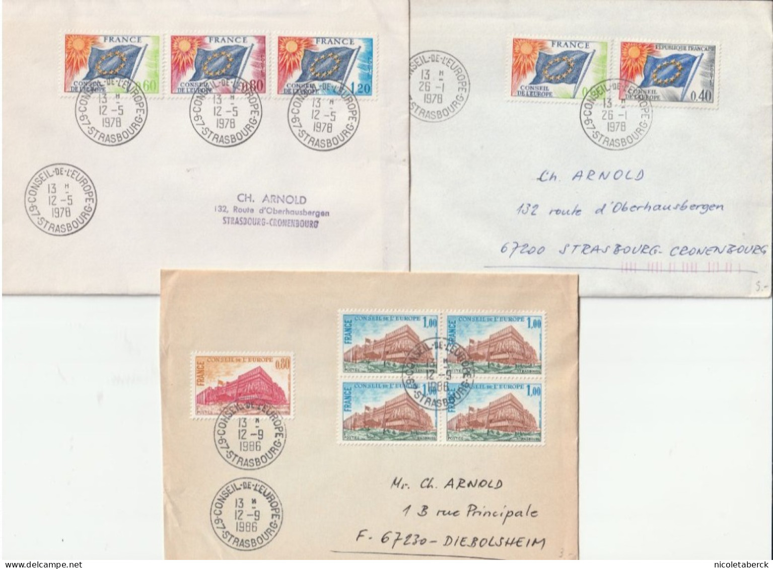 Timbre De Service, 3 Enveloppes Ayant Voyagées ( Peu Courant) - Storia Postale