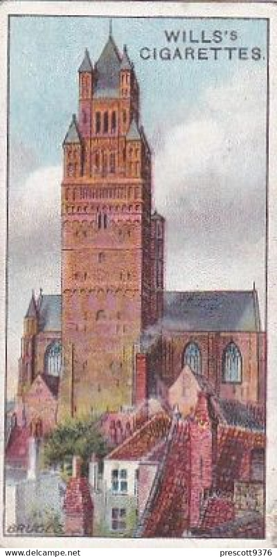 7 Cathedral Brugges   - Gems Of Belgian Architecture 1915 -  Wills Cigarette Card - Original  - Antique - 3x7cms - Wills