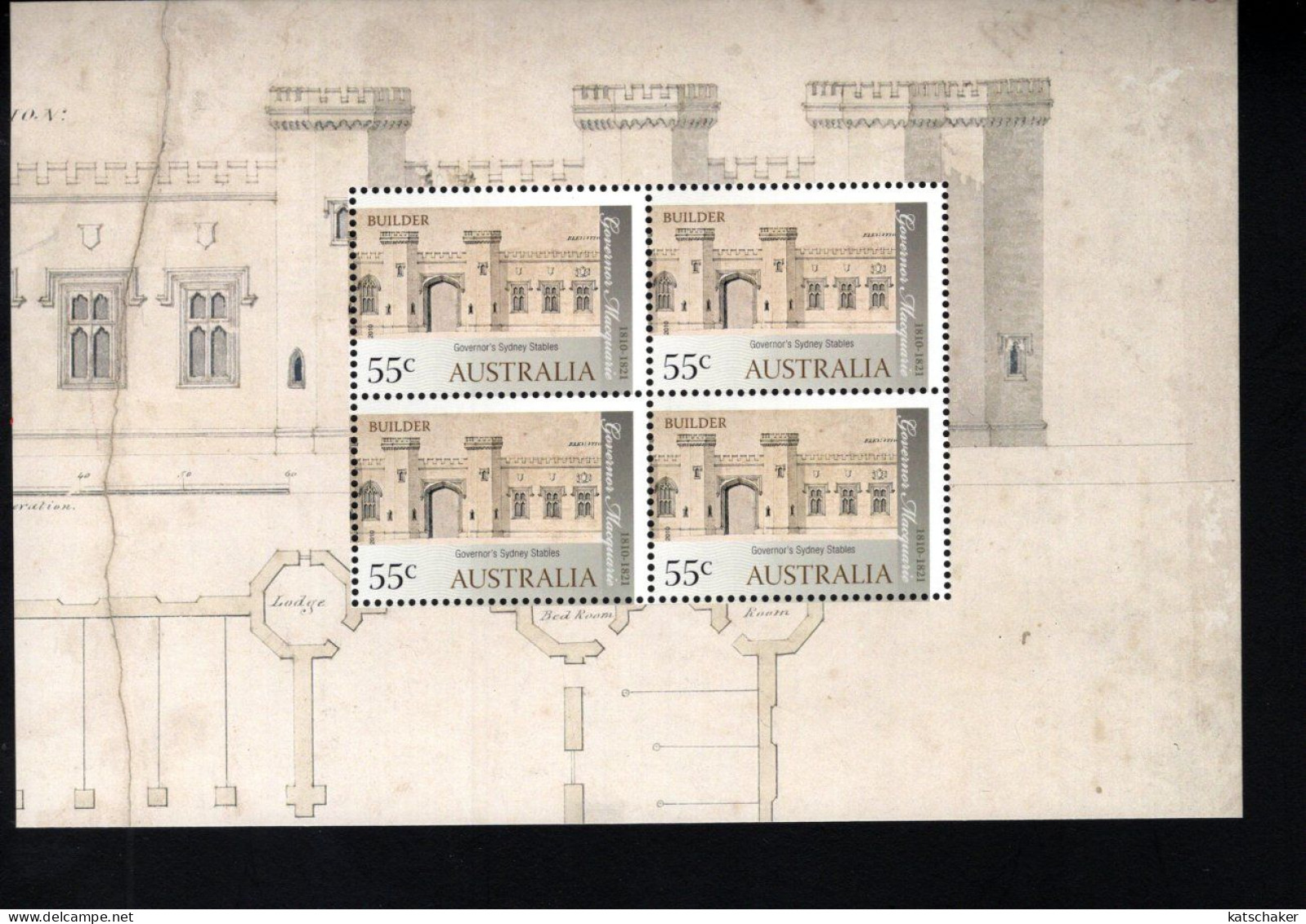 1955502159 2010 SCOTT 3221A (XX) POSTFRIS MINT NEVER HINGED  -  BOOKLET PANE GOVERNOR'S SYDNEY STABLES - Neufs