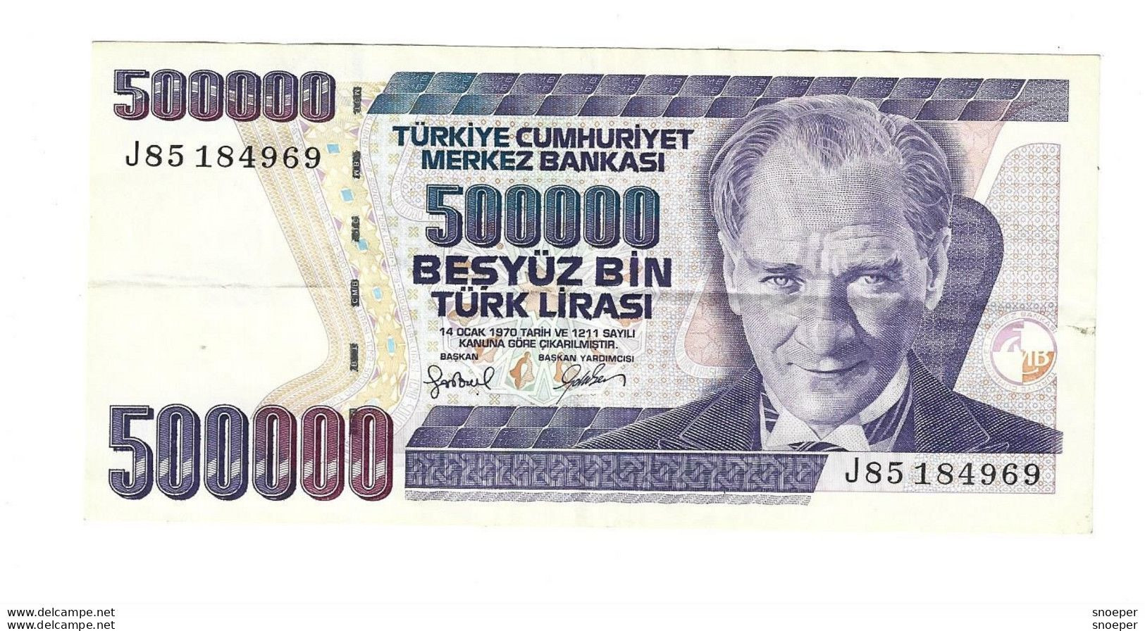 *turkey 500000 Lira 1998  212 - Turquie