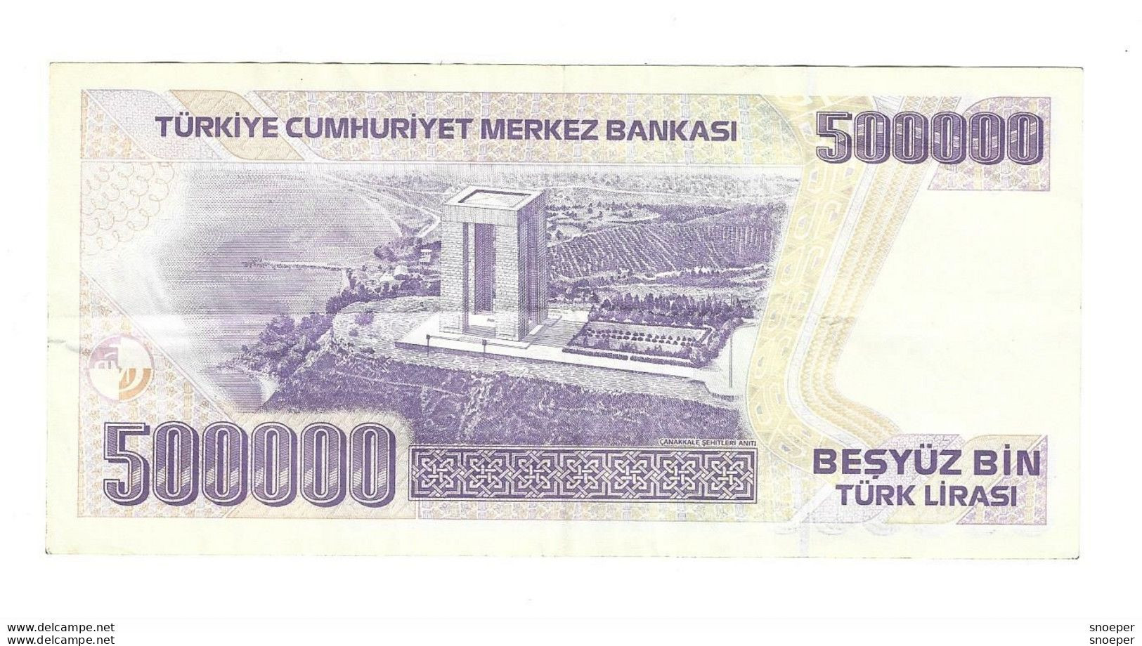 *turkey 500000 Lira 1998  212 - Turkije