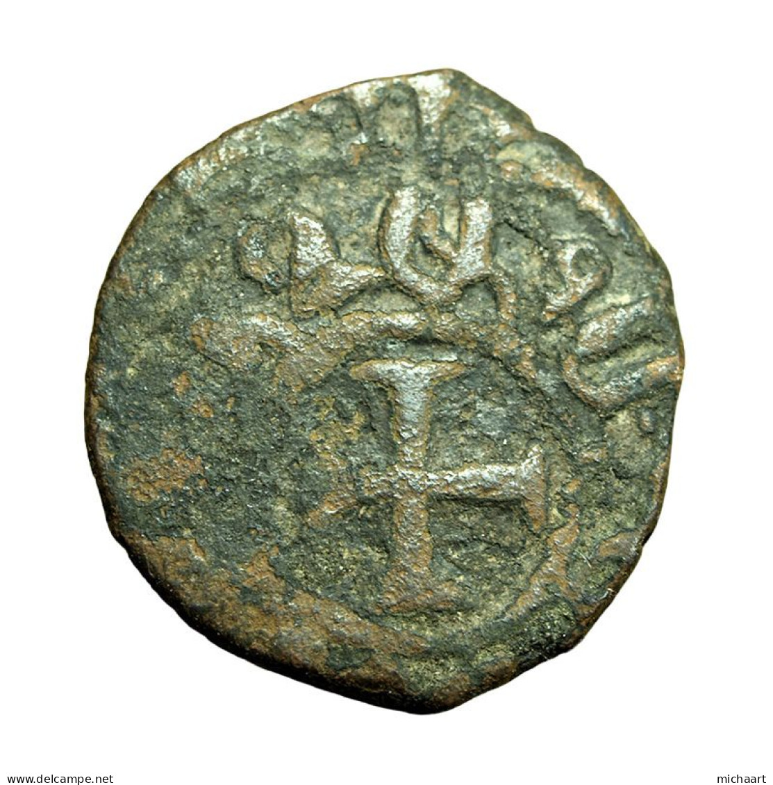 Cilician Armenia Medieval Coin Levon IV Pogh 19mm King / Cross 04363 - Arménie