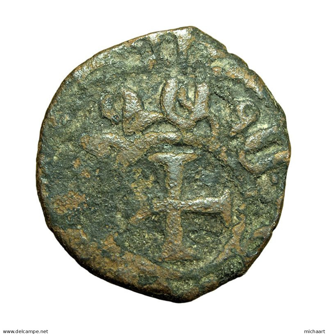 Cilician Armenia Medieval Coin Levon IV Pogh 19mm King / Cross 04363 - Arménie