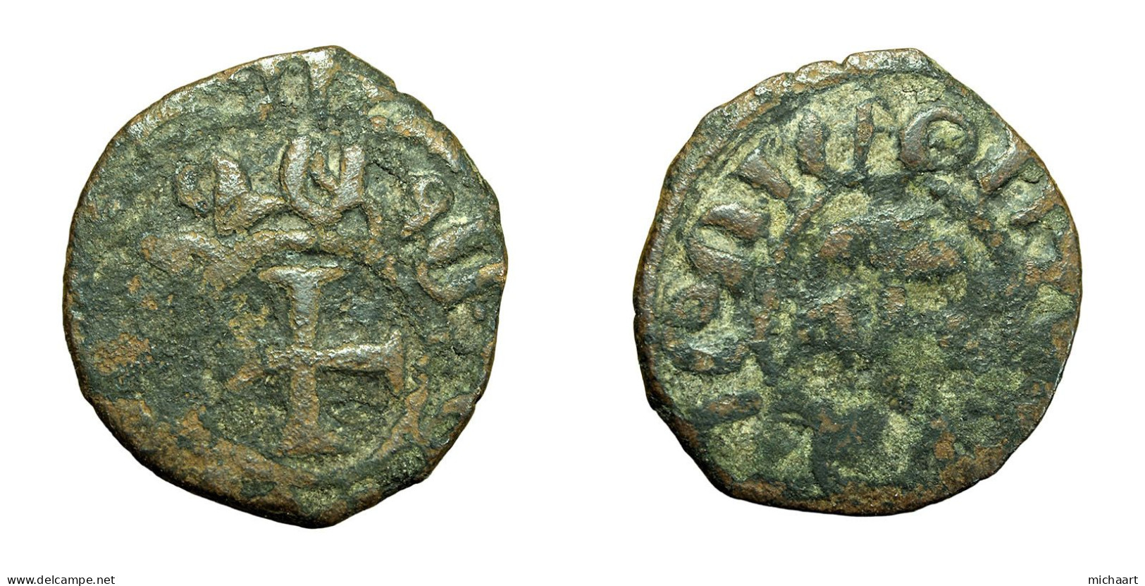 Cilician Armenia Medieval Coin Levon IV Pogh 19mm King / Cross 04363 - Arménie