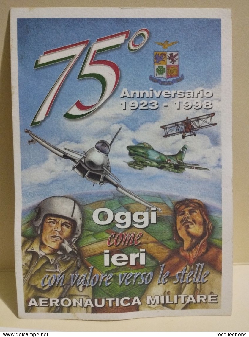 Italia 4x Postcards 75° Aeronautica Militare, I° Volo Aereo A Reazione Italiano. - Sammlungen