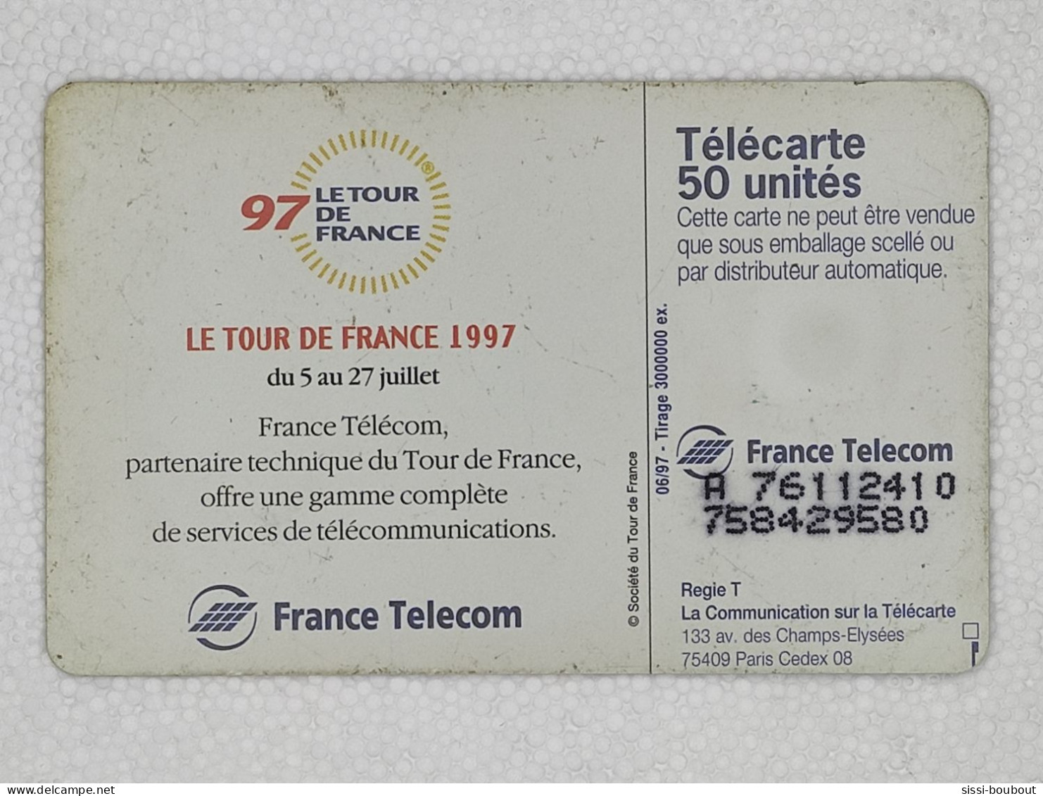 Télécarte - LE VELO - Tour De France 1997 - Sport