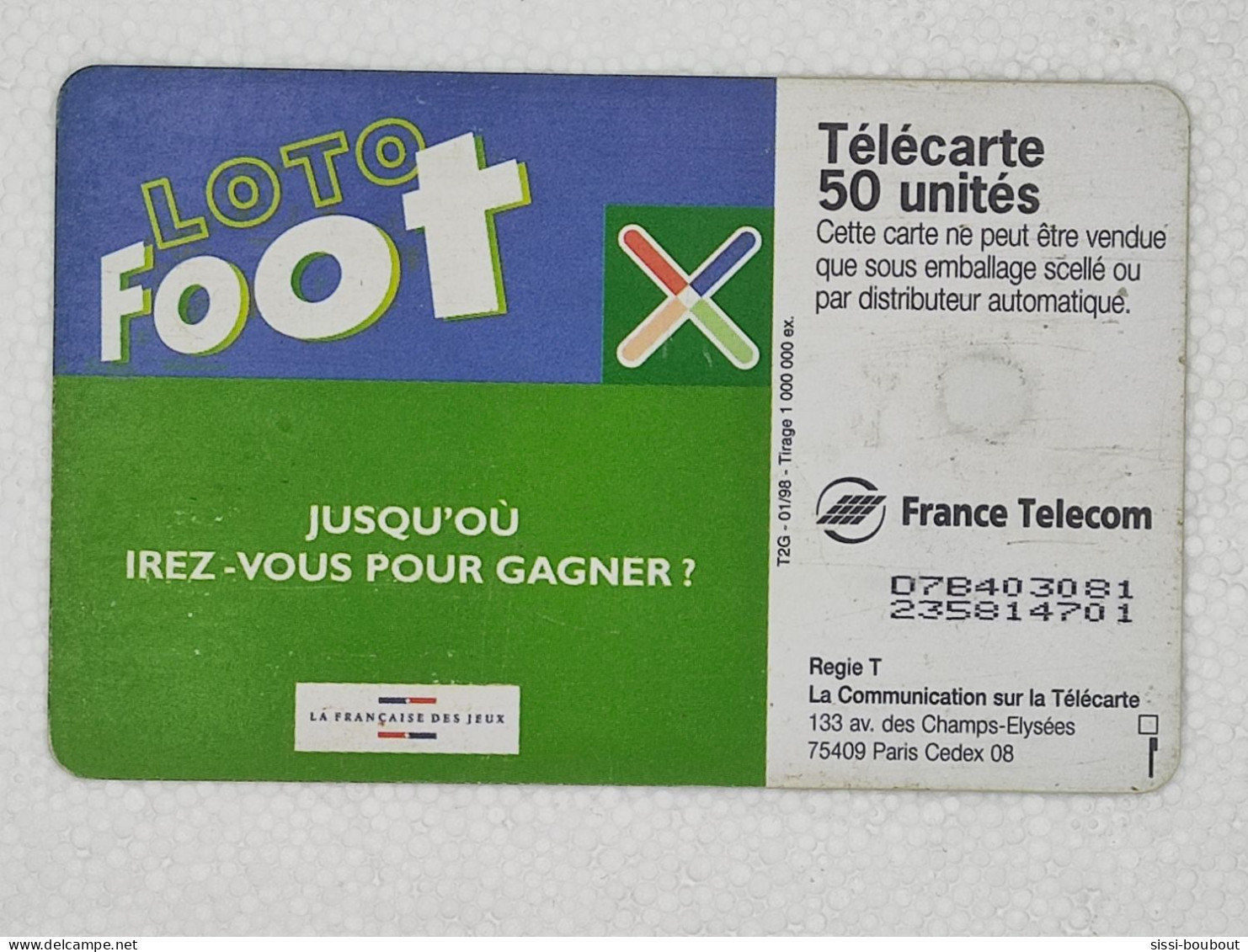 Télécarte - LOTO FOOT - Cultura