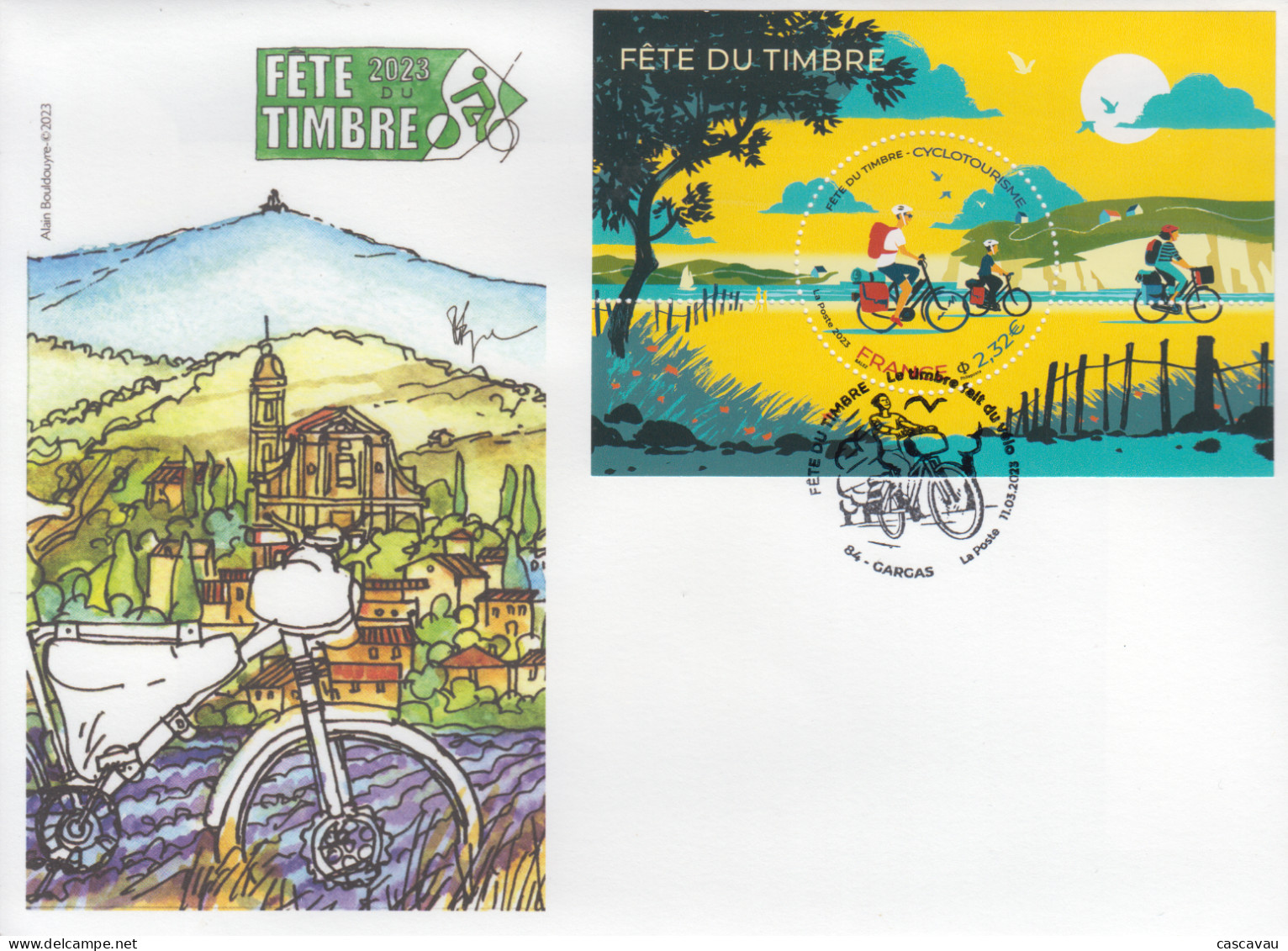 Enveloppe  FDC  1er  Jour   FRANCE   Bloc  Feuillet    Le   Vélo      Fête  Du  Timbre      GARGAS  (84)    2023 - 2020-…