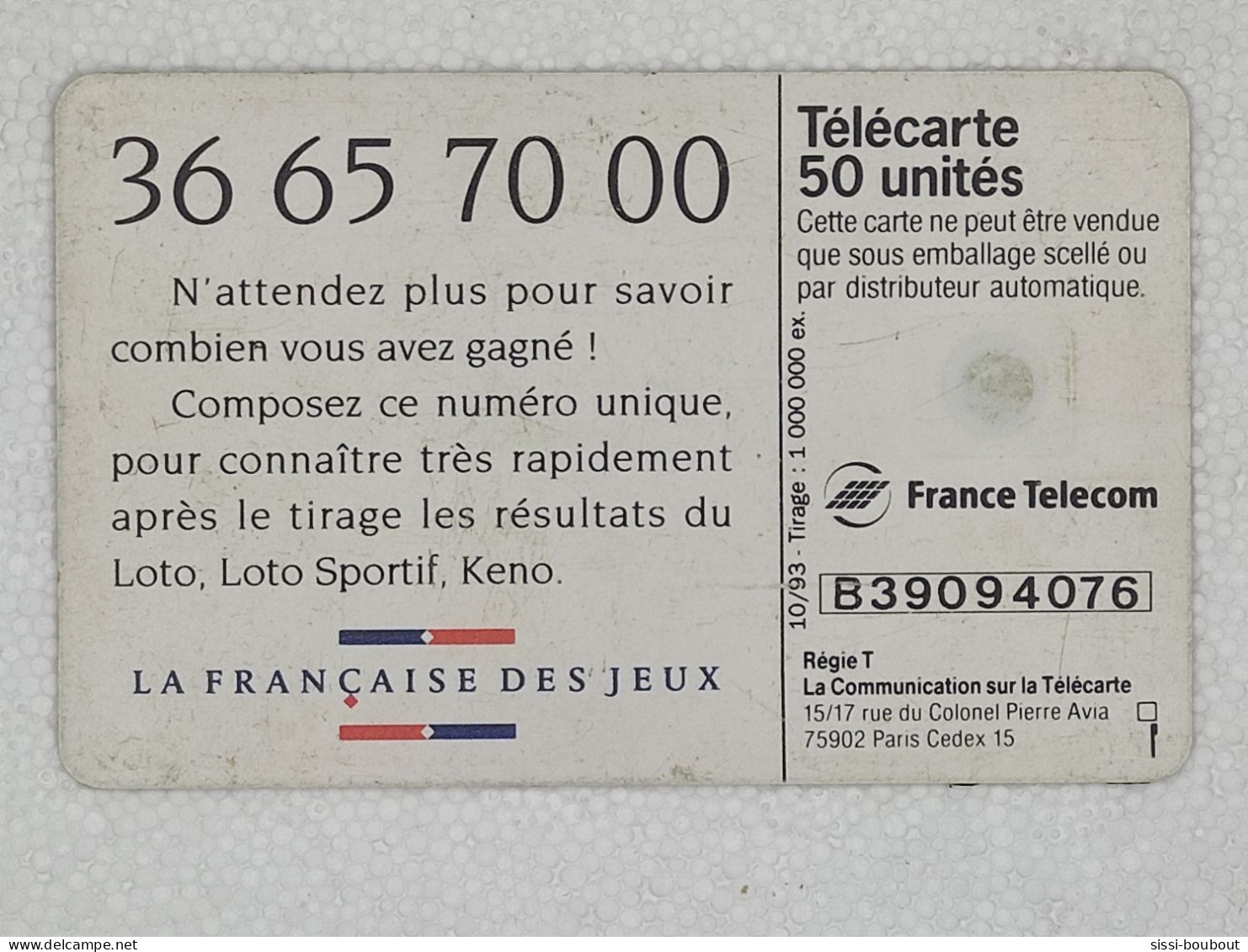 Télécarte - LOTO - Kultur