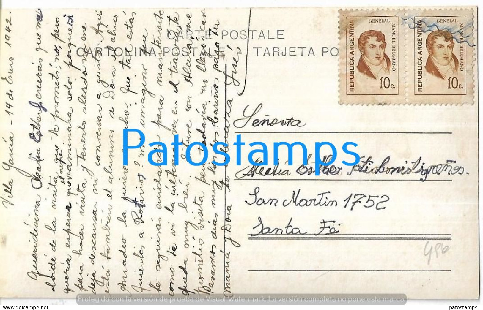 223060 ARGENTINA CORDOBA VILLA GARCIA DEPEÑADERO VISTA PARCIAL POSTAL POSTCARD - Argentine