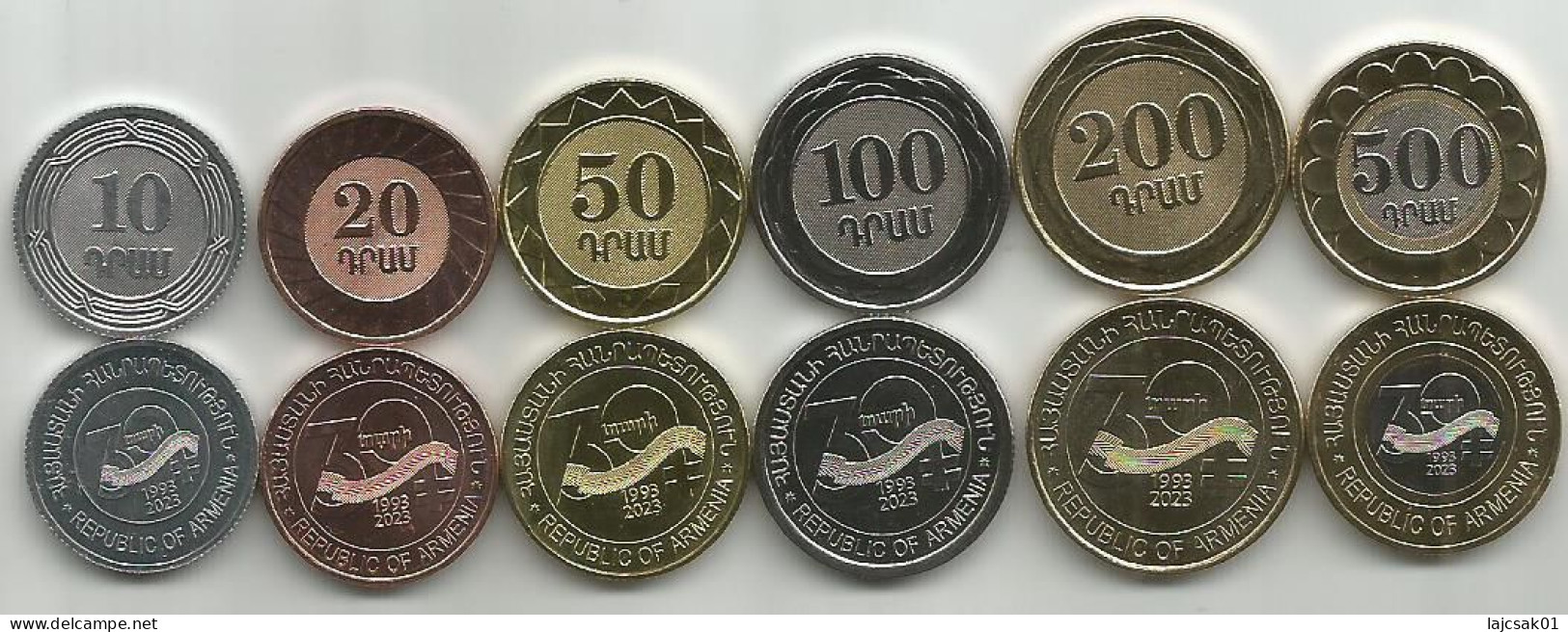 Armenia 2023. 10 - 20 - 50 - 100 - 200 -500 Dram High Grade Coin Set - Armenien