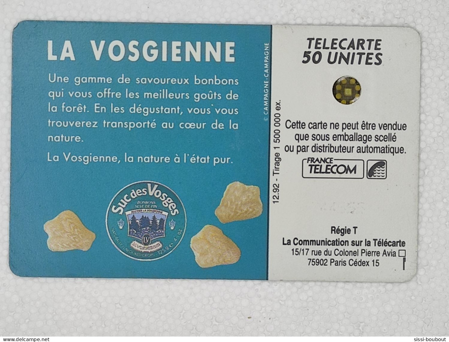 Télécarte - Suc Des Vosges - LA VOSGIENNE - Food