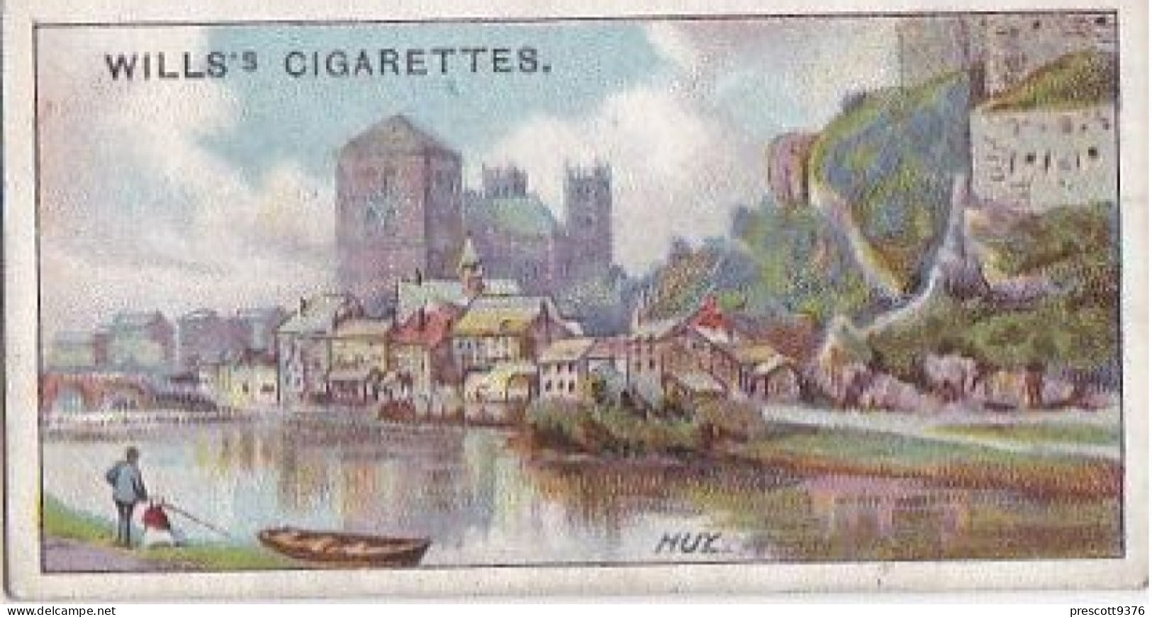 26, Town & Citadel, Huy   - Gems Of Belgian Architecture 1915 -  Wills Cigarette Card - Original  - Antique - 3x7cms - Wills