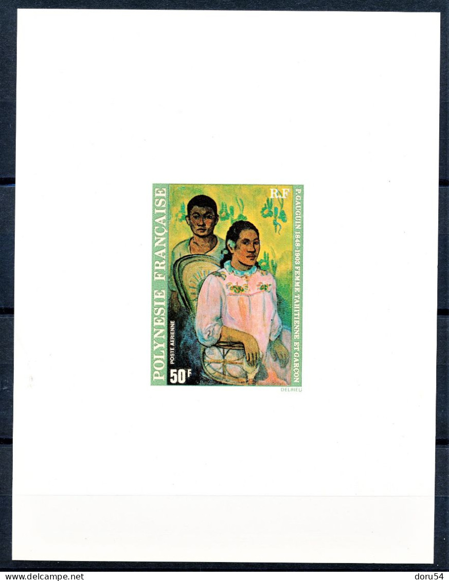 FRENCH POLYNESIA, 1978, Art, Paintings, Gauguin, MNH, EPREUVE DE LUXE / DE LUXE, PROOF. - Unused Stamps