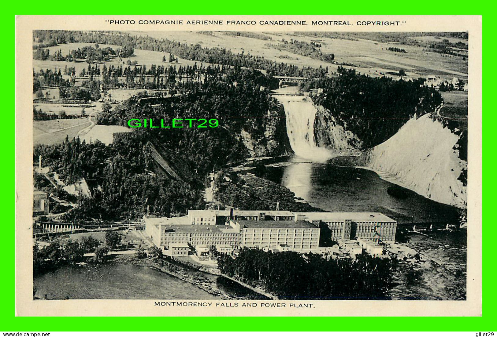 MONTMORENCY, QUÉBEC - MONTMORENCY FALLS AND POWER PLANT - WRITTEN IN 1931 - PUB. BY S.J. HAYWARD - - Montmorency Falls