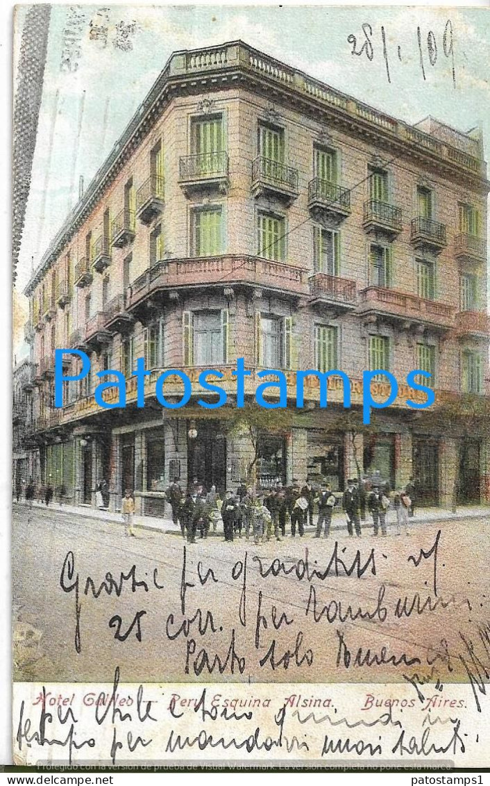 223070 ARGENTINA BUENOS AIRES HOTEL PERU ESQUINA ALSINA CIRCULATED TO ROSARIO  POSTAL POSTCARD - Argentine