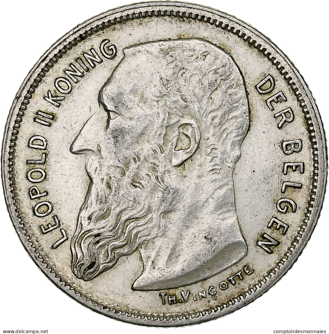 Belgique, Leopold II, 2 Francs, 2 Frank, 1909, Argent, TTB+, KM:58.1 - 2 Frank