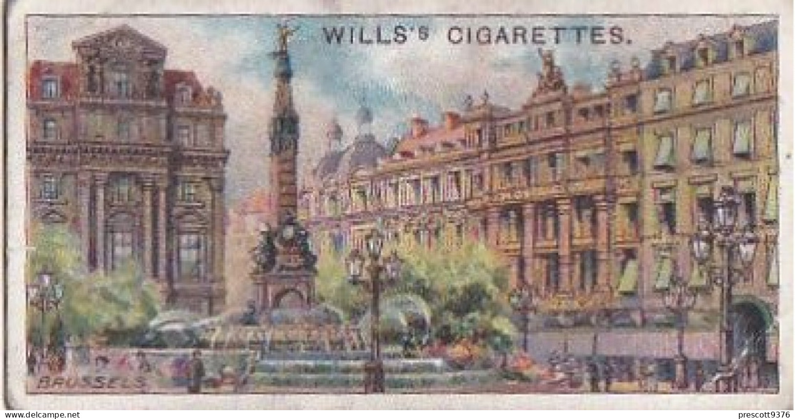 38 Brussels, Old Town    - Gems Of Belgian Architecture 1915 -  Wills Cigarette Card -   - Antique - 3x7cms - Wills