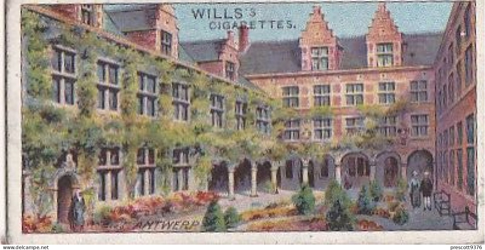 36 Antwerp, Plantin Museum    - Gems Of Belgian Architecture 1915 -  Wills Cigarette Card -   - Antique - 3x7cms - Wills