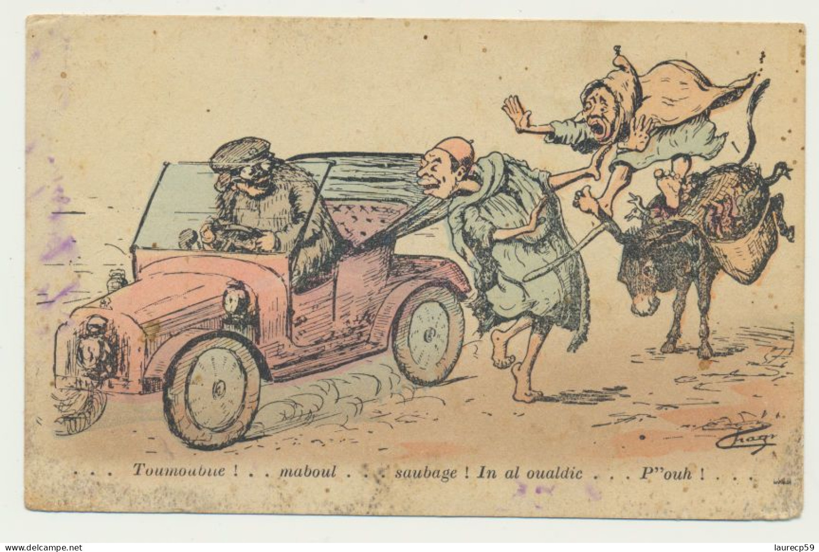 Carte Fantaisie - Toumobil..maboul... - Illustrateur CHAGNY Datée 1918 - Chagny