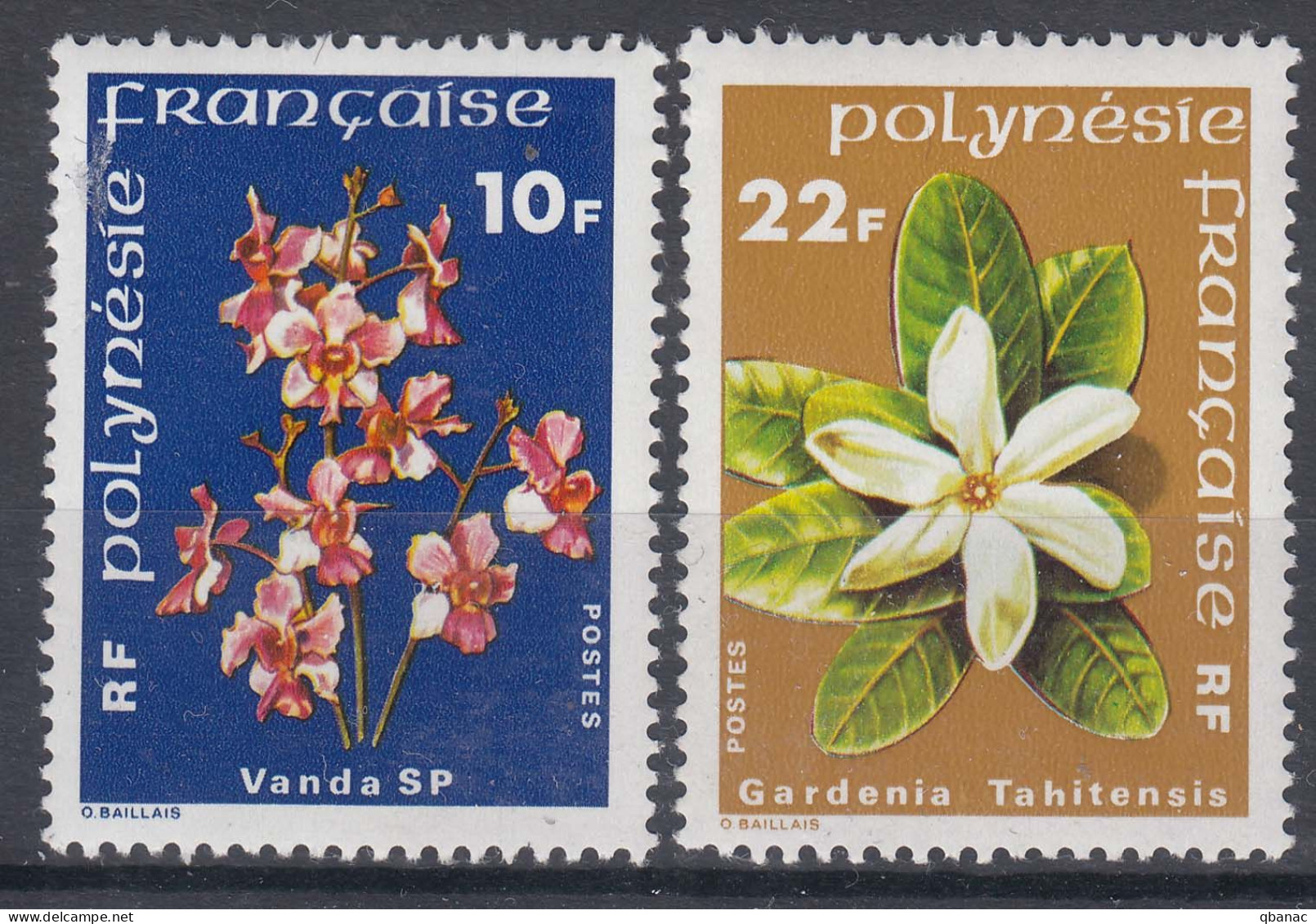 French Polynesia Polinesie 1979 Flowers Mi#272-273 Mint Never Hinged - Unused Stamps