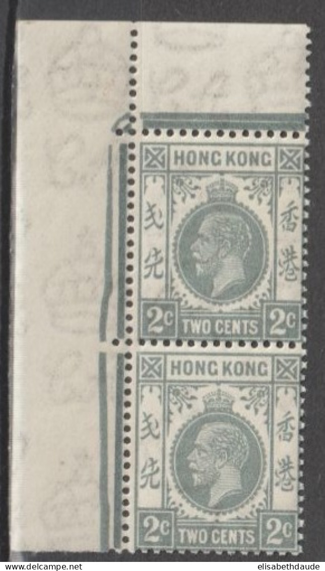 HONG KONG (CHINA) - 1937 - YVERT N°136 ** MNH En PAIRE BORD DE FEUILLE  - COTE = 50++ EUR - Ungebraucht