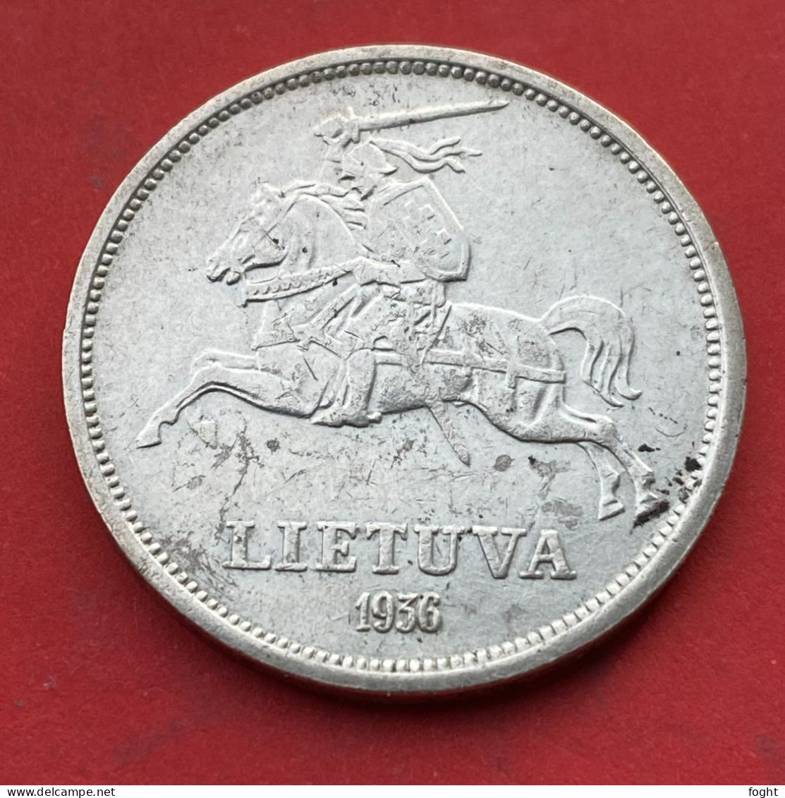 1936 Lithuania .750 Silver Coin 5 Litai,KM#82,3592 - Lituanie