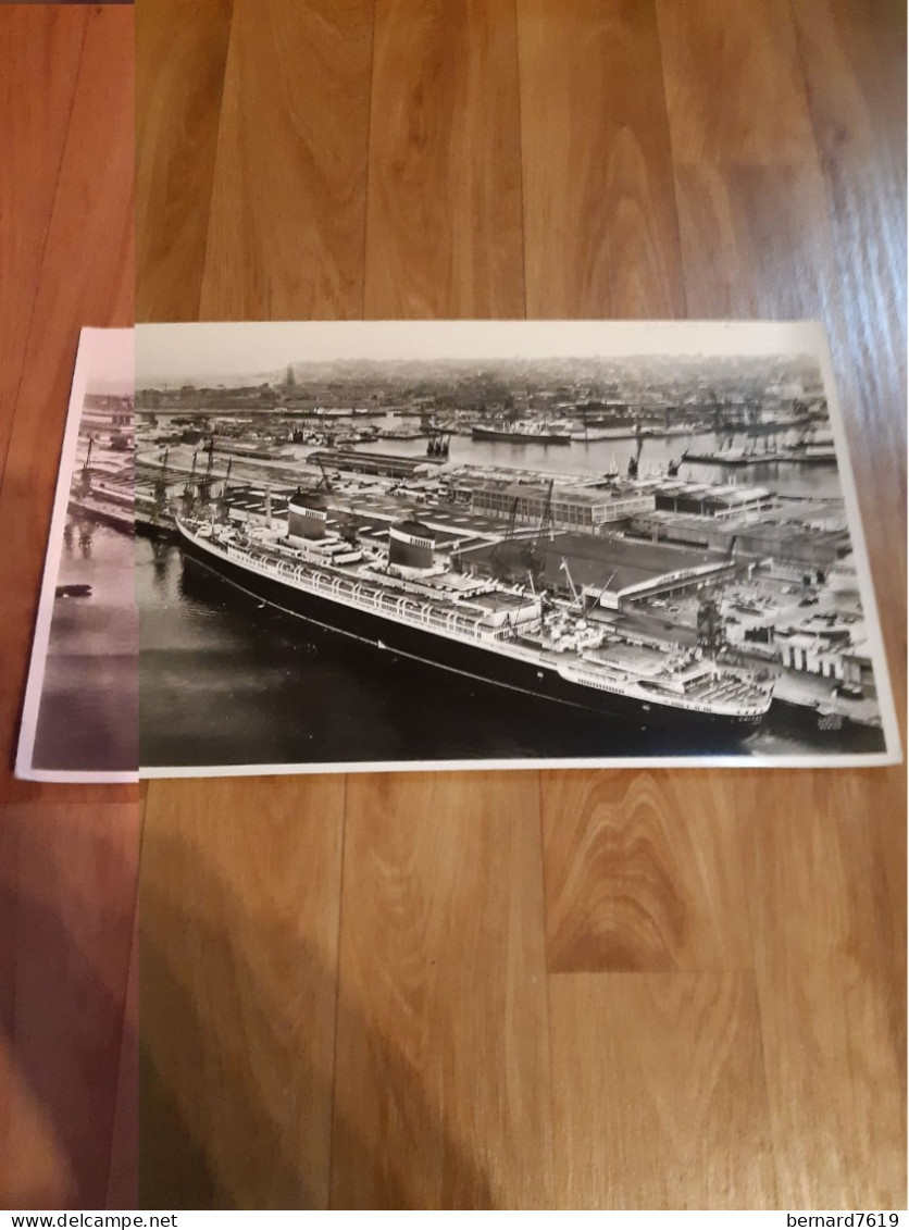 Grande Photo Lapie - Annee 1958 - 76 - Le Havre La Gare Maritime - Ohne Zuordnung