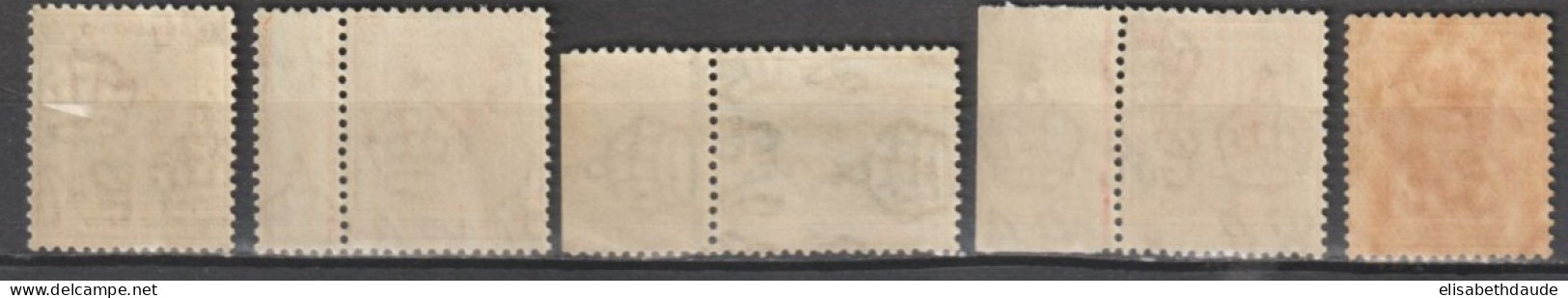 HONG KONG (CHINA) - 1938 - YVERT N°140+142+143+152+153 ** MNH   - COTE = 31++ EUR - Unused Stamps
