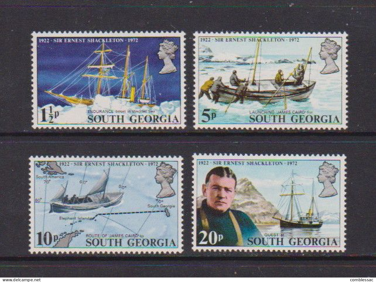 SOUTH GEORGIA    1972    50th  Death  Anniv  Of  Shackleton    Set  Of  4    MH - Georgia Del Sud