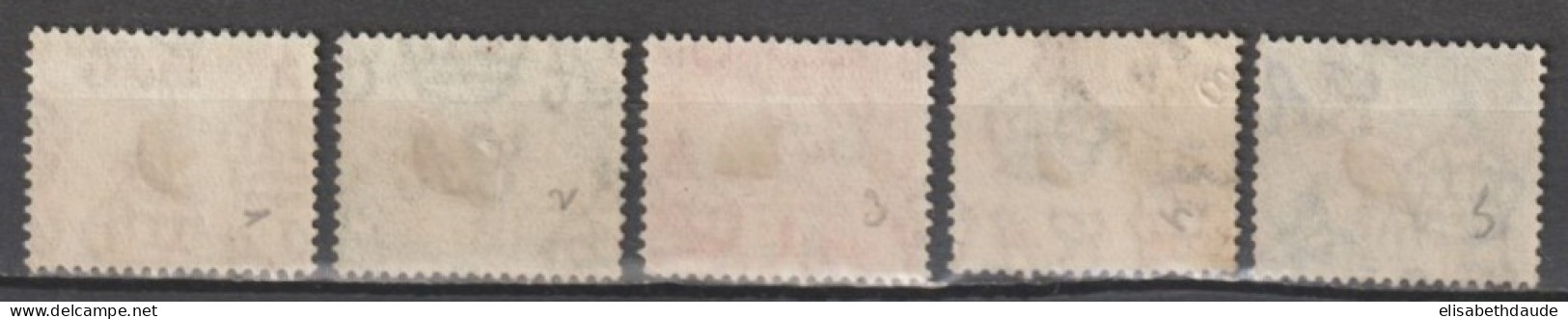 HONG KONG (CHINA) - 1924 - TAXE SERIE COMPLETE YVERT N°1/5 OBLITERES  - COTE = 50 EUR - Timbres-taxe
