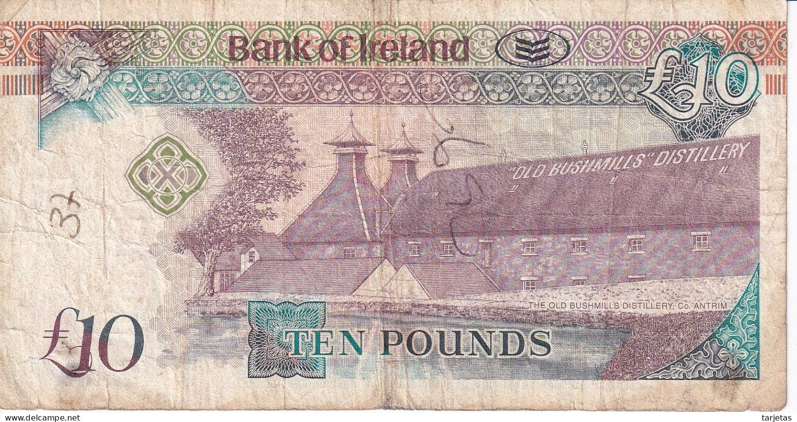 BILLETE DE IRLANDA DE 10 POUNDS DEL AÑO 2008 (BANKNOTE) - Ierland