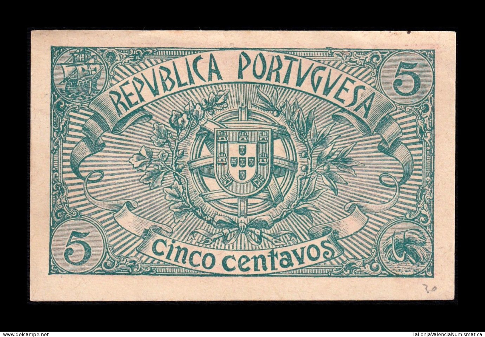 Portugal 5 Centavos 1918 Pick 98 Sc- AUnc - Portugal