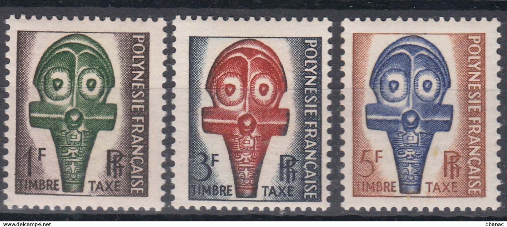 French Polynesia Polinesie 1958 Postage Due Mi#1-3 Mint Never Hinged - Unused Stamps