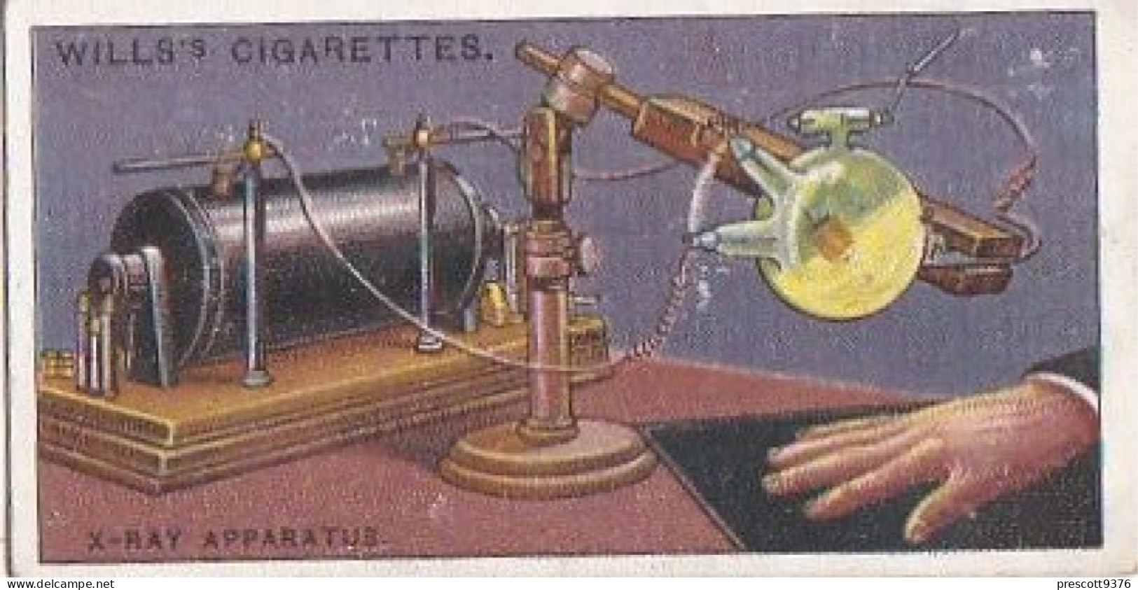 22 X Ray Apparatus   - Famous Inventions 1915 -  Wills Cigarette Card -   - Antique - 3x7cms - Wills