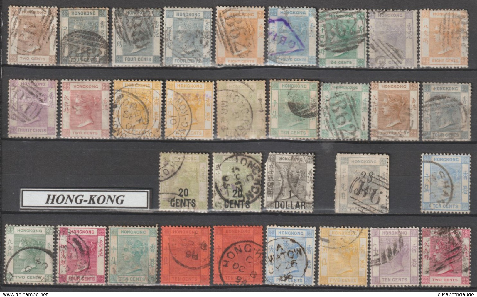 HONG KONG (CHINA) - VICTORIA - JOLI LOT OBLITERES A ETUDIER (1 DOLLAR DEFECTUEUX) - Gebruikt