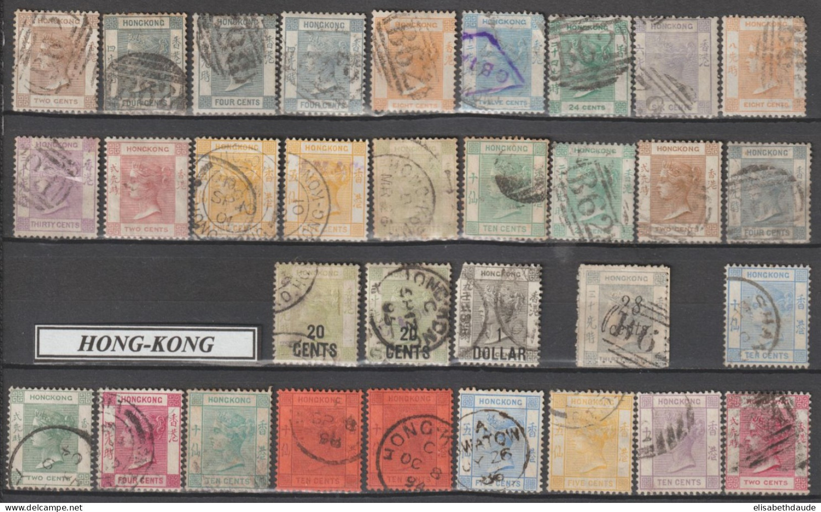 HONG KONG (CHINA) - VICTORIA - JOLI LOT OBLITERES A ETUDIER (1 DOLLAR DEFECTUEUX) - Used Stamps