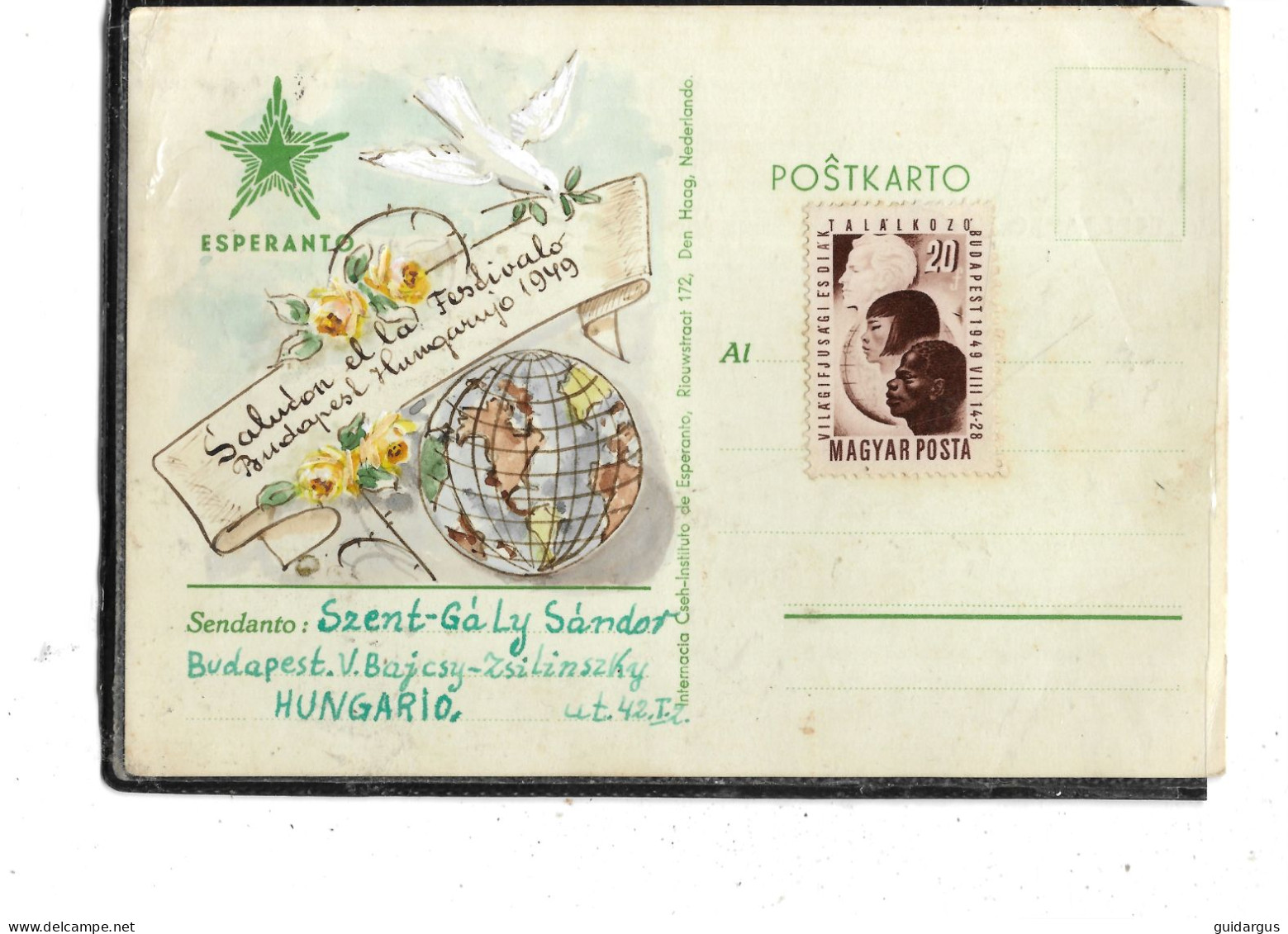 Théme- ESPERANTO- Carte Du FESTIVAL De BUDAPEST -( Hongrie ) De 1949 - Esperanto