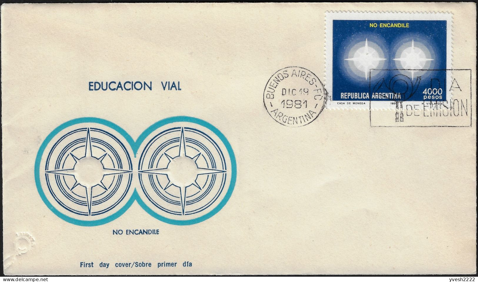 Argentine 1981 Y&T 1274 à 1276 Sur FDC. Sécurité Routière. Roulez Avec Prudence, Traversez Sur Les Lignes Blanches - Accidents & Sécurité Routière