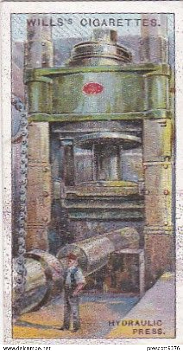 41 Hydraulic Press  - Famous Inventions 1915 -  Wills Cigarette Card -   - Antique - 3x7cms - Wills
